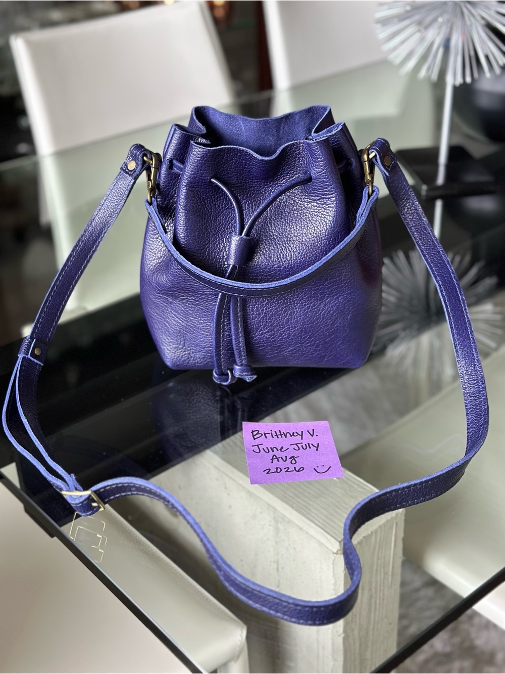 Cobalt Small Bucket Bag Portland Leather Goods - Picture 7 of 10